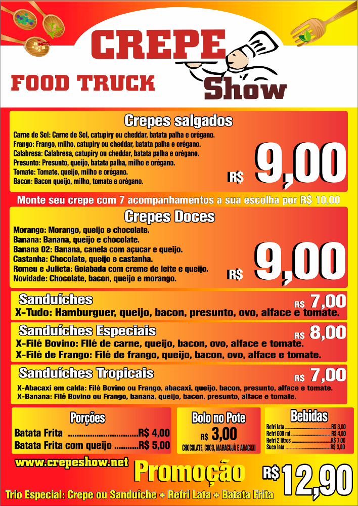 cardapio Food Truck png